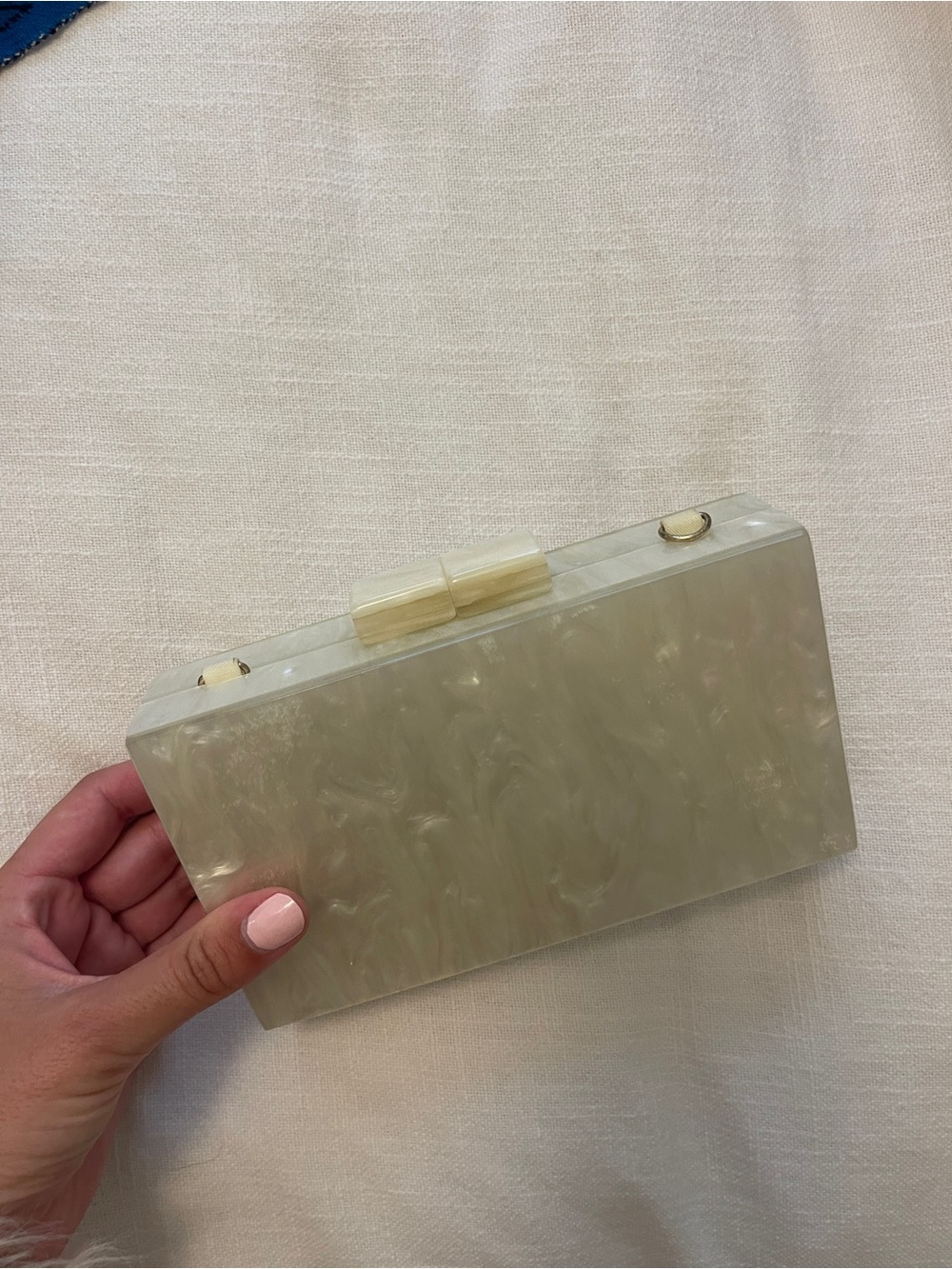 Pearl Acrylic Box Clutch Purse